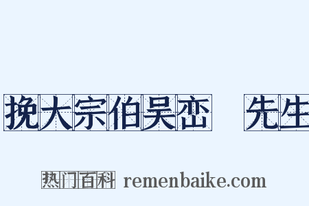 挽大宗伯吴峦穉先生是什么意思的图片